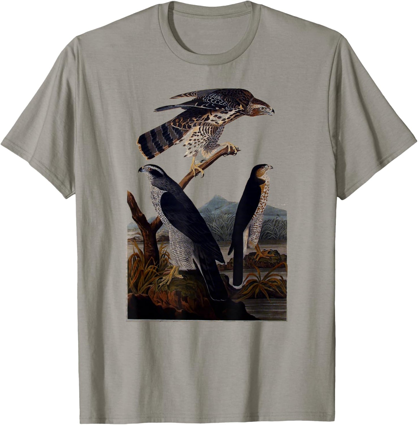 Goshawk Birds of Prey Hawk Air Raptors vintage Graphic T-Shirt - T-Shirt | Sand