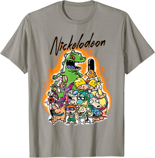 Nickelodeon Classic Nick 90s Urban Spray Paint Character T-Shirt - T-Shirt | Sand