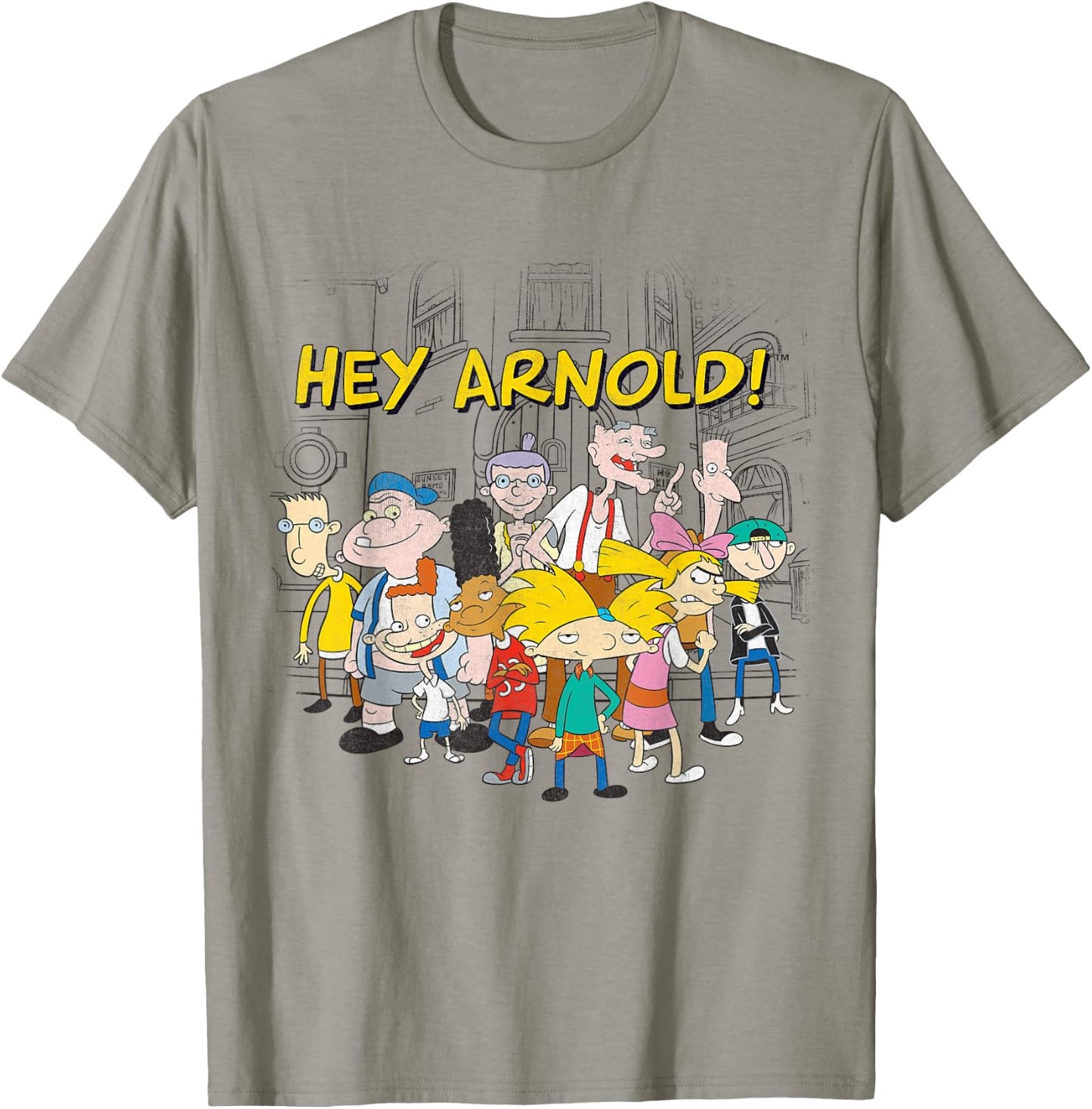 Nickelodeon Hey Arnold Cast Hangout T-Shirt - T-Shirt | Sand