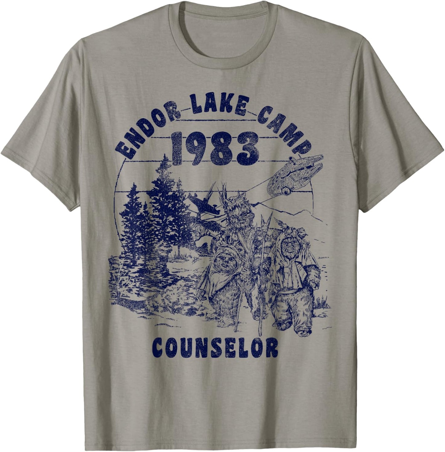 Star Wars Endor Lake Camp Counselor 1983 Logo T-Shirt - T-Shirt | Sand