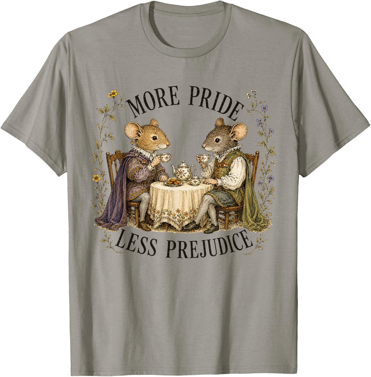 More Pride Less Prejudice Two Side Rats Men Women T-Shirt - T-Shirt | Sand