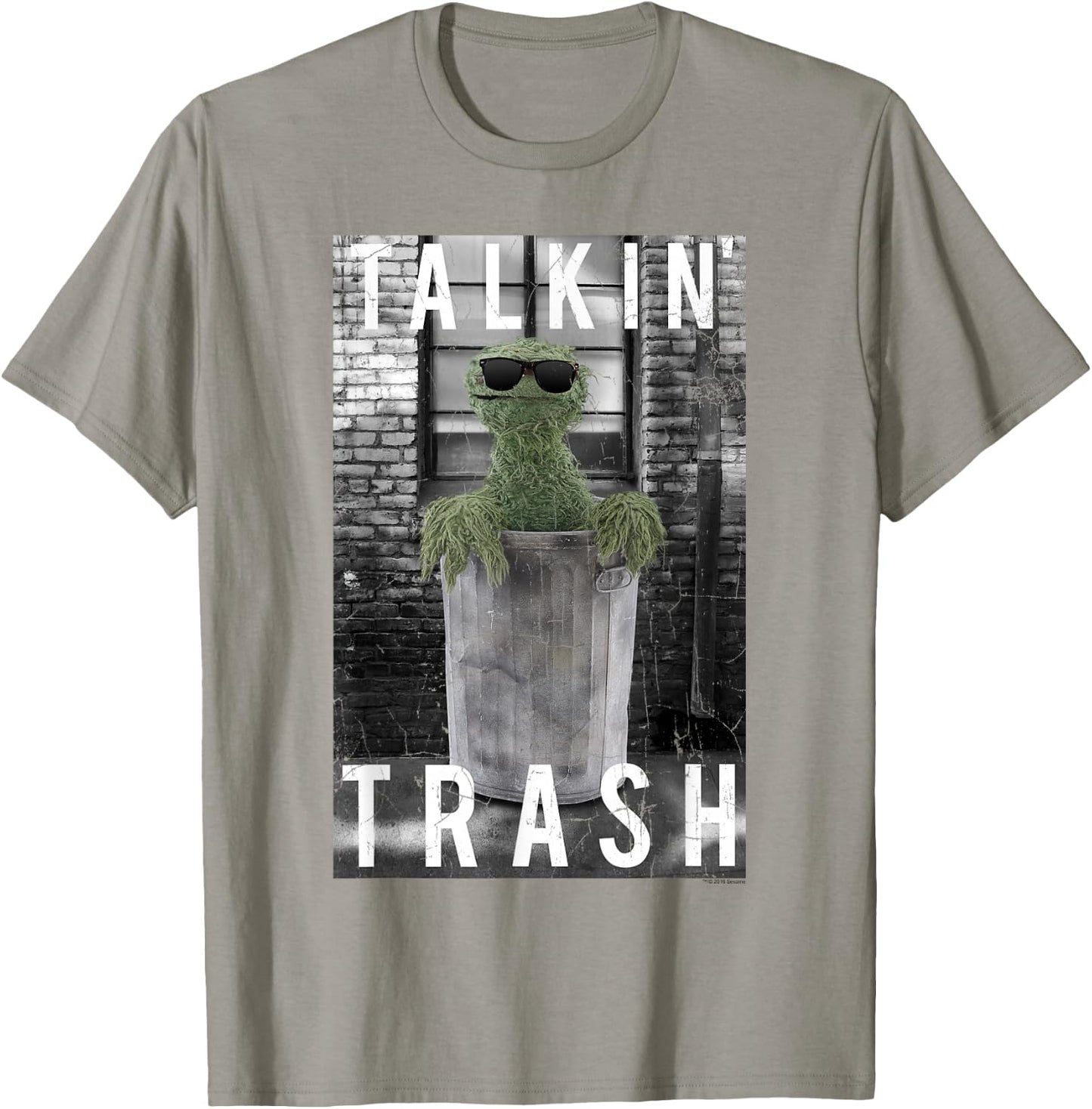 Sesame Street Oscar The Grouch Talkin' Trash T-Shirt - T-Shirt | Sand
