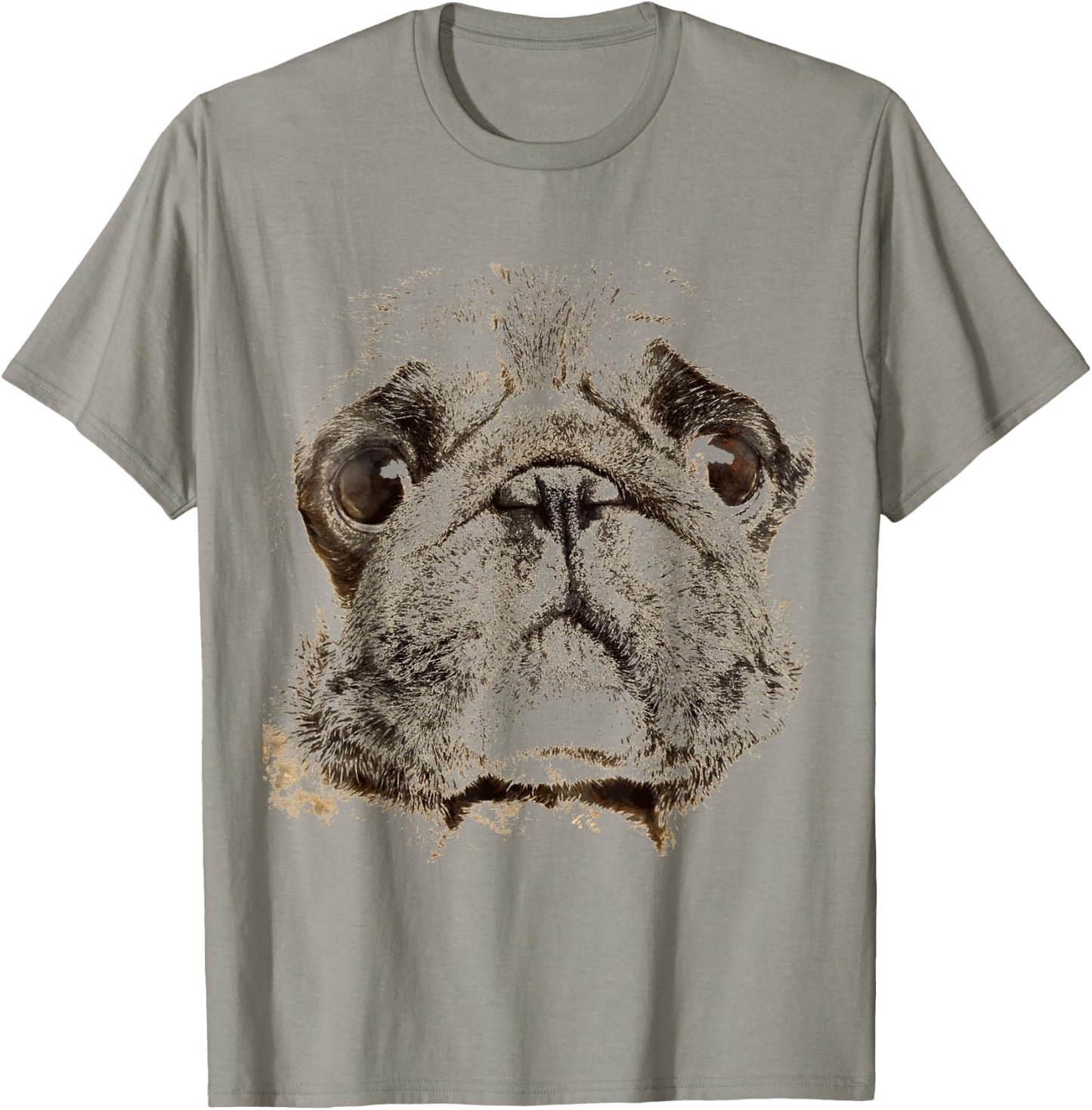 Pug Dog Animal Faces Men Women Girls Kids T-Shirt - T-Shirt | Sand