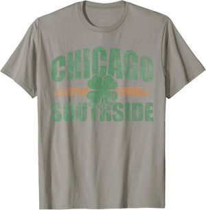 Vintage Chicago Southside Irish St Patrick's Day Men Women T-Shirt - T-Shirt | Sand