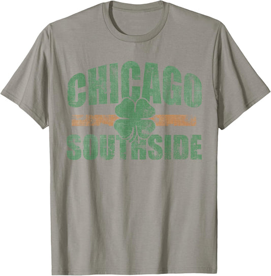 Vintage Chicago Southside Irish St Patrick's Day Men Women T-Shirt - T-Shirt | Sand