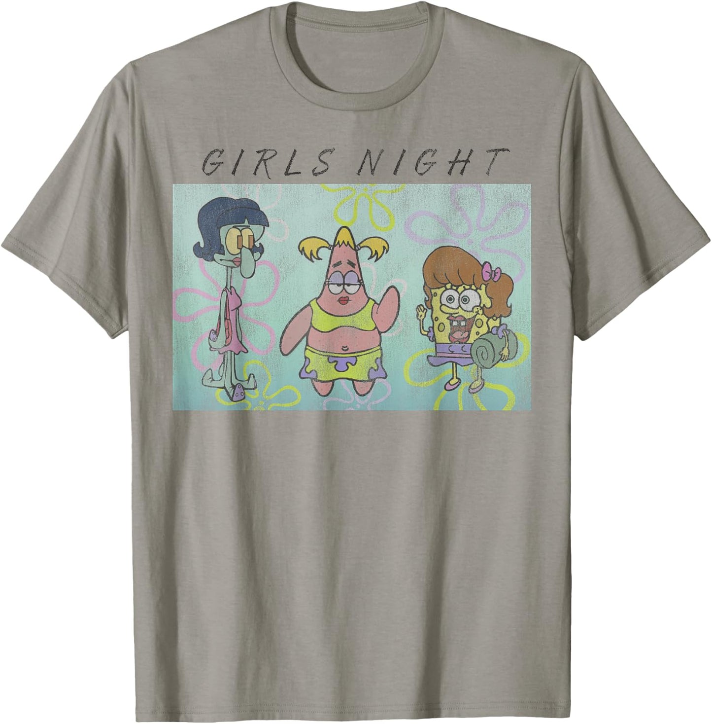 SpongeBob SquarePants Patrick Squidward Girls Night T-Shirt - T-Shirt | Sand