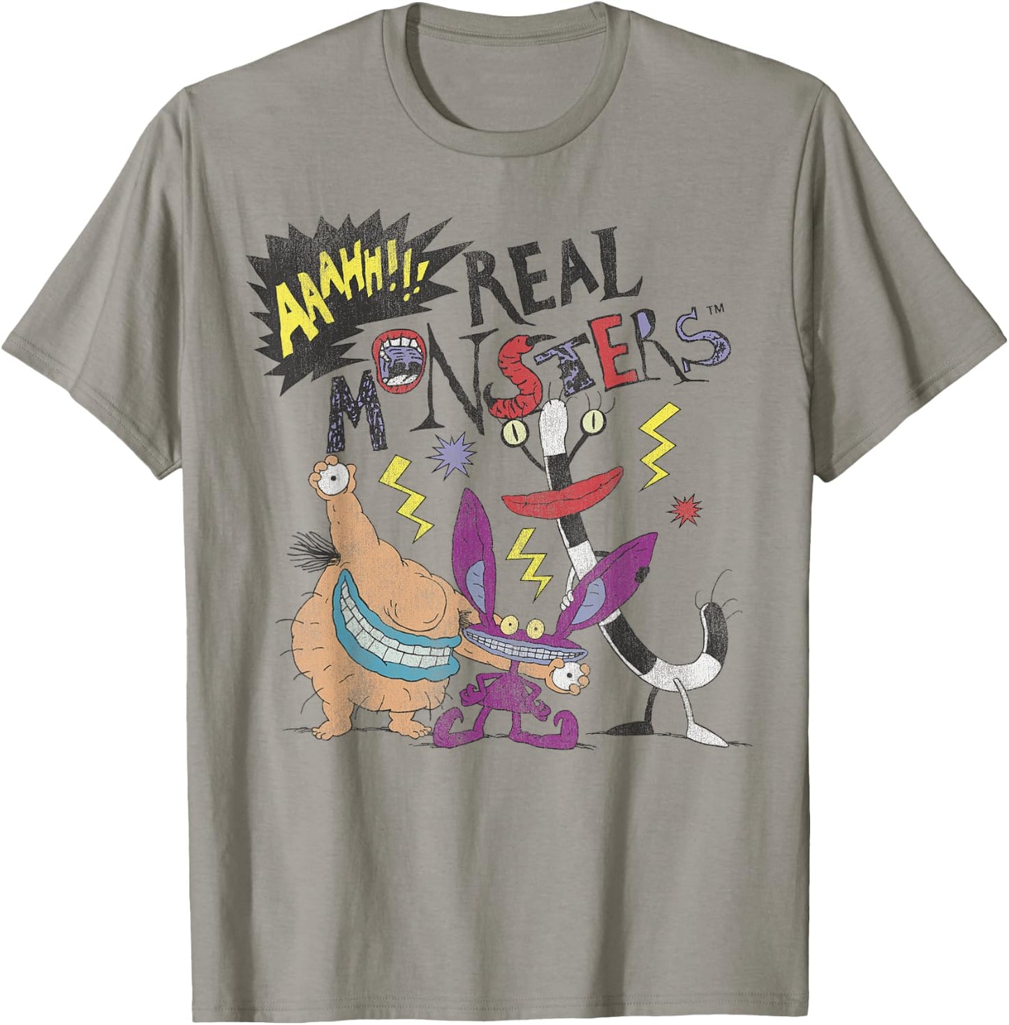 Aaahh!!! Real Monsters Friends Spooky Scary Retro Group Shot T-Shirt - T-Shirt | Sand