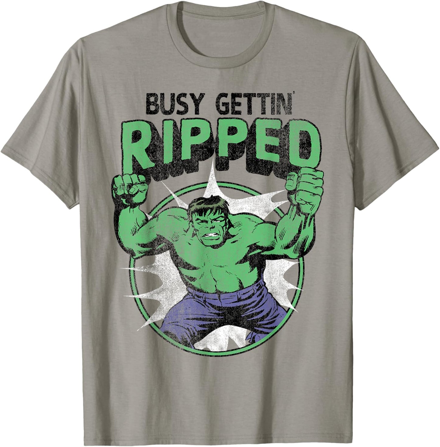 Marvel Hulk Busy Gettin Ripped Workout T-Shirt - T-Shirt | Sand