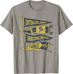 University of Central Oklahoma Bronchos Distressed Pennants T-Shirt - T-Shirt | Sand