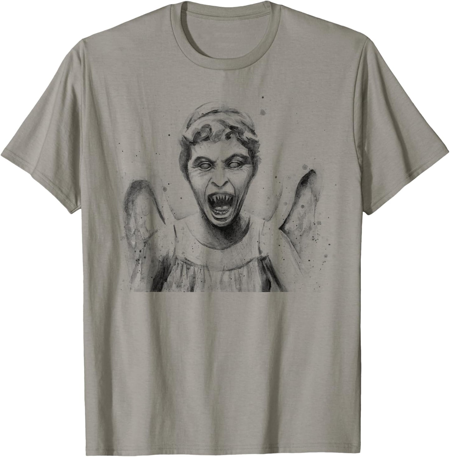 Weeping Angel Watercolor Sci-Fi Scary Don't Blink T-Shirt - T-Shirt | Sand
