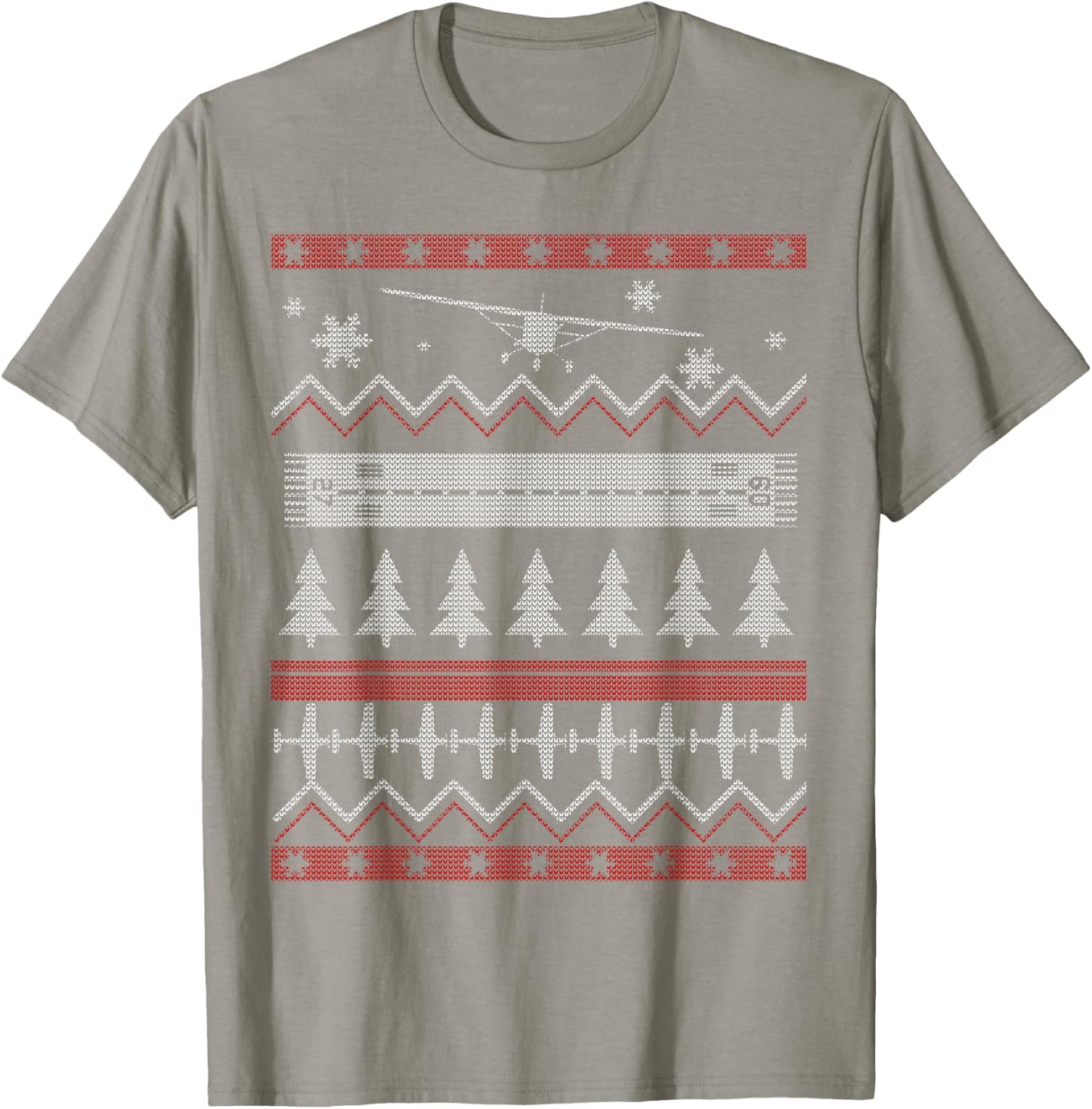 A GA Christmas Ugly Christmas "Sweater" Xmas Pilot T-Shirt - T-Shirt | Sand