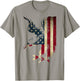 American Patriot Freedom Eagle USA Flag Airborne Design T-Shirt - T-Shirt | Sand