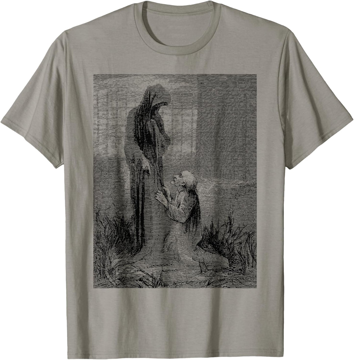 Ghost of Christmas Future Bah Humbug Scrooge Cemetary Scene T-Shirt - T-Shirt | Sand