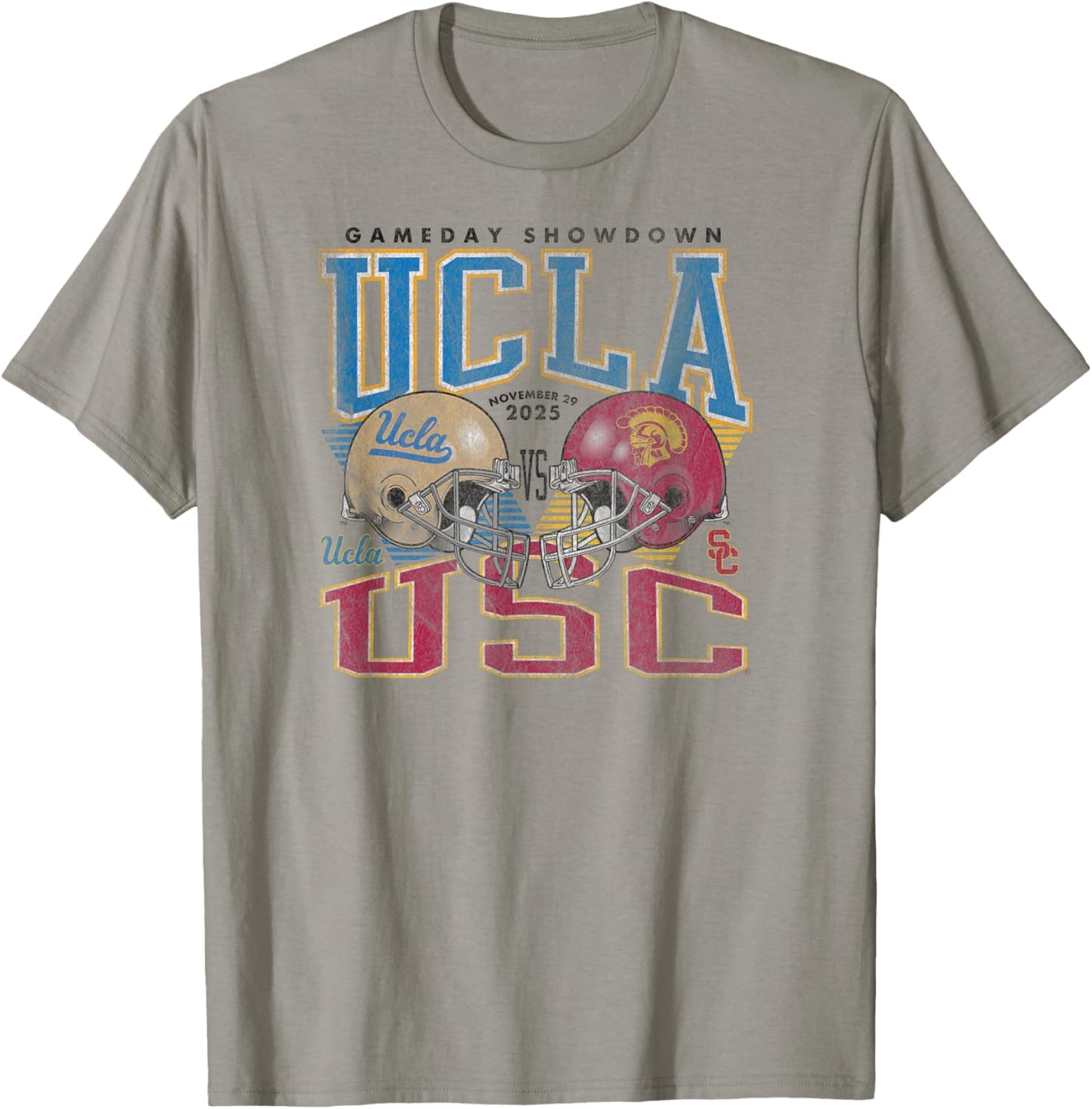 UCLA Bruins vs USC Trojans 2025 Vintage White T-Shirt - T-Shirt | Sand