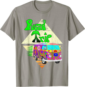 Road Trip Vacation Vintage 1960s Hippie Distressed T-Shirt - T-Shirt | Sand