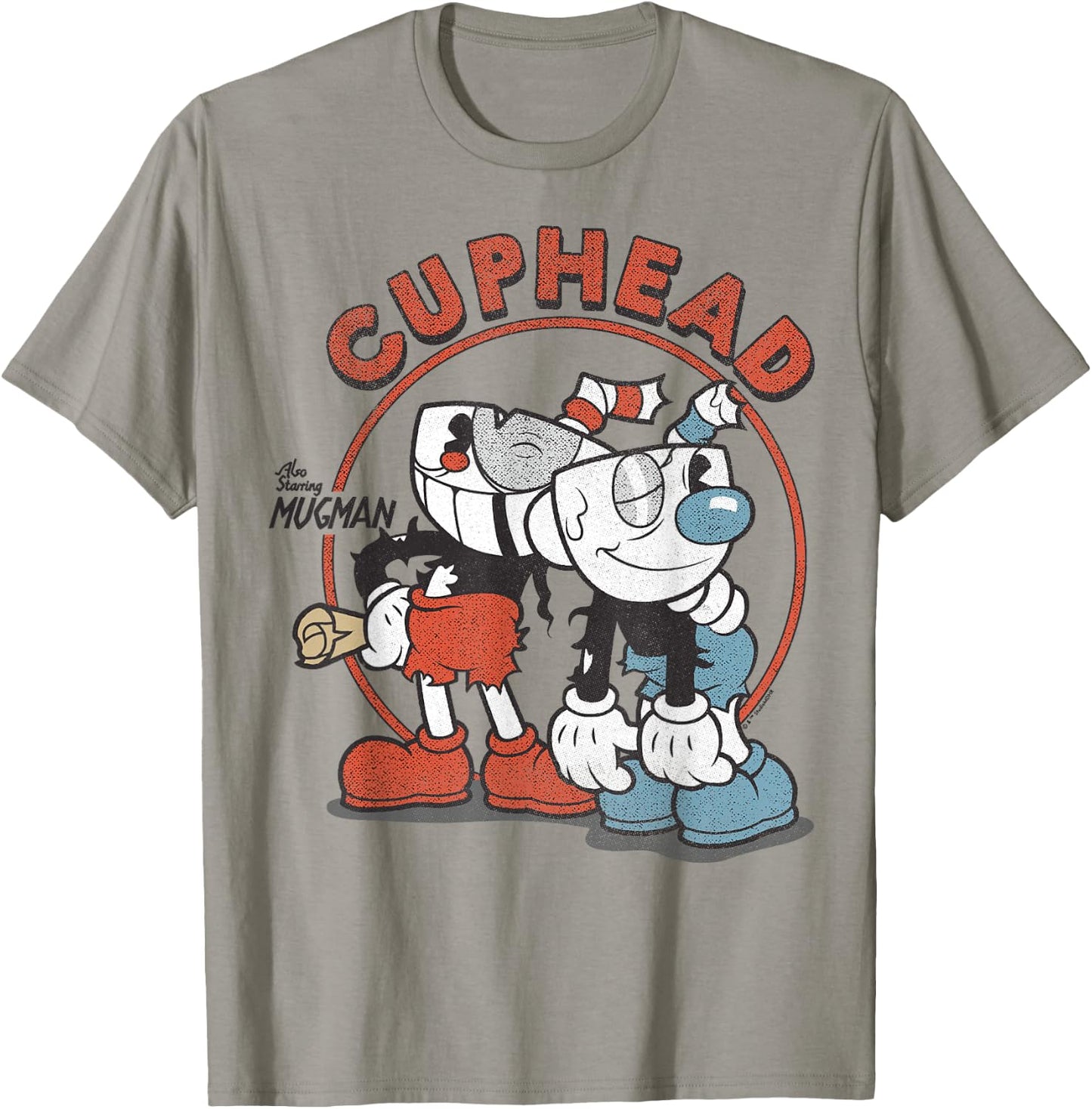 Cuphead Starring Mugman Rough & Ready T-Shirt - T-Shirt | Sand