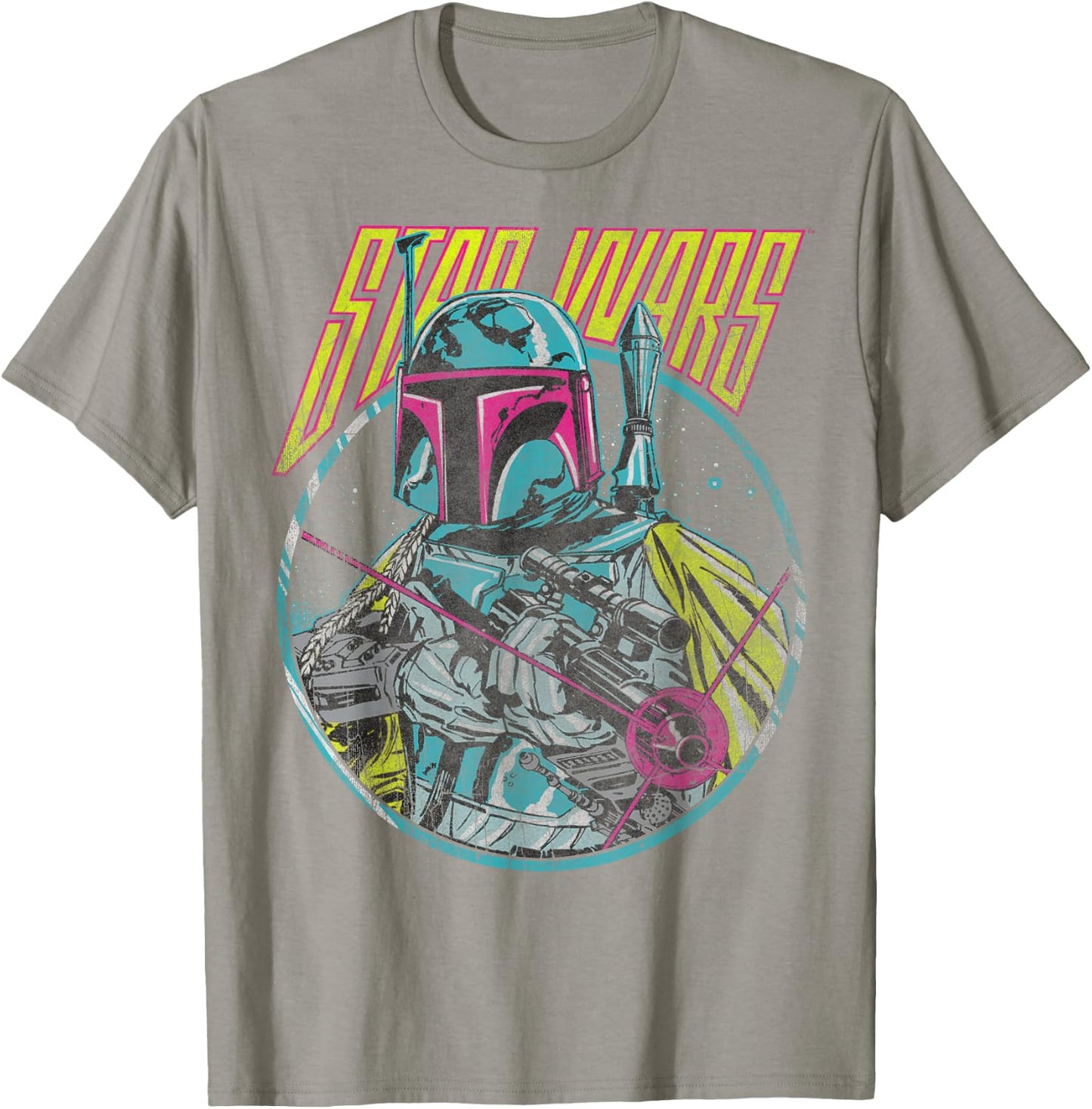 Star Wars Boba Fett Neon Blaster Vintage Graphic C2 T-Shirt - T-Shirt | Sand