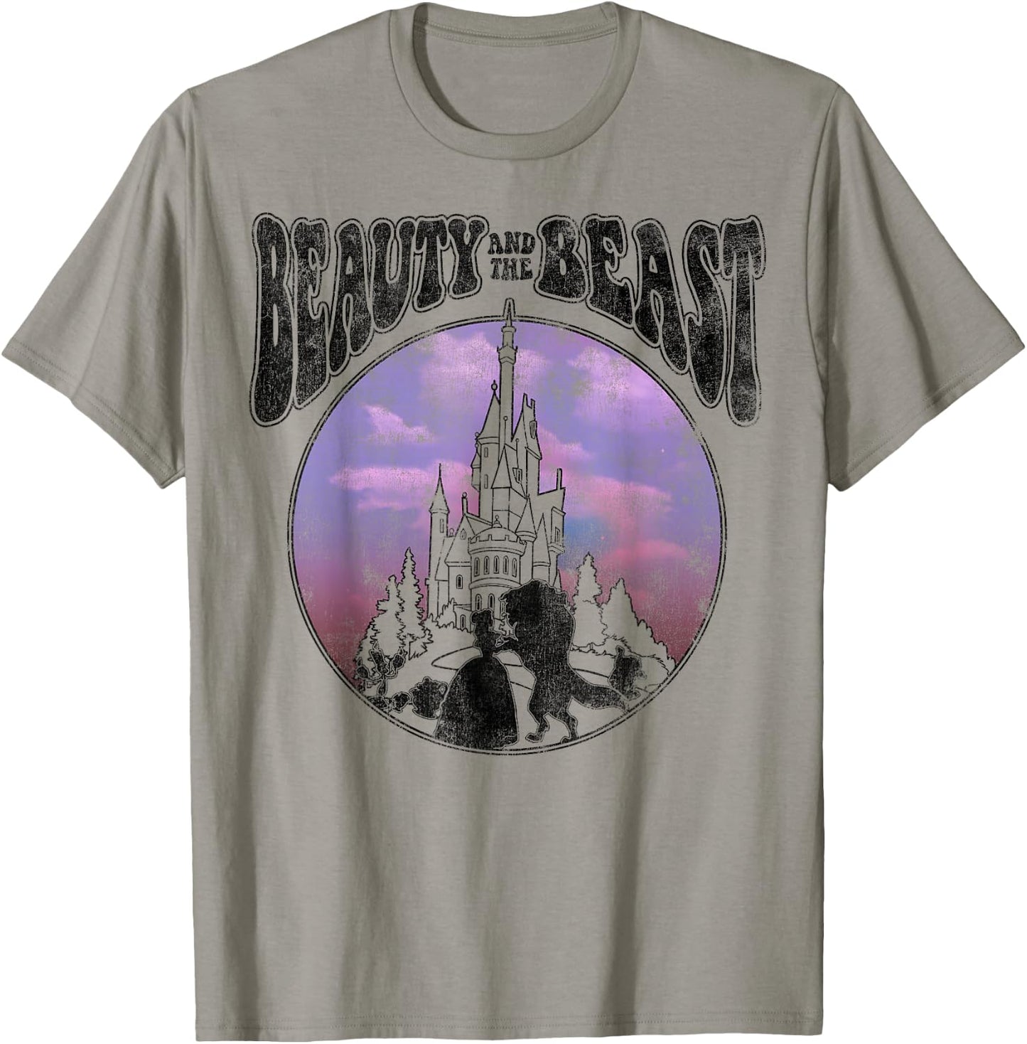 Disney Beauty and the Beast Watercolor Palace Silhouettes T-Shirt - T-Shirt | Sand
