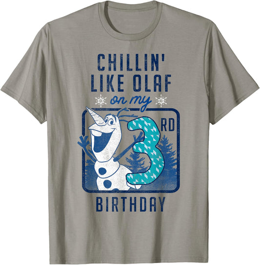 Disney Frozen Olaf Chillin' On My 3rd Birthday T-Shirt - T-Shirt | Sand