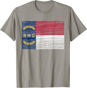 North Carolina State Flag Vintage Distressed NC T-Shirt - T-Shirt | Sand