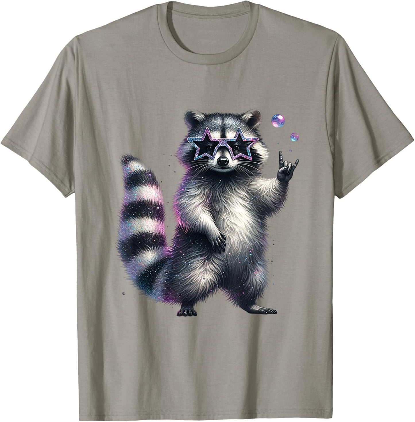 Rock and Roll Raccoon Music Raccoon T-Shirt - T-Shirt | Sand