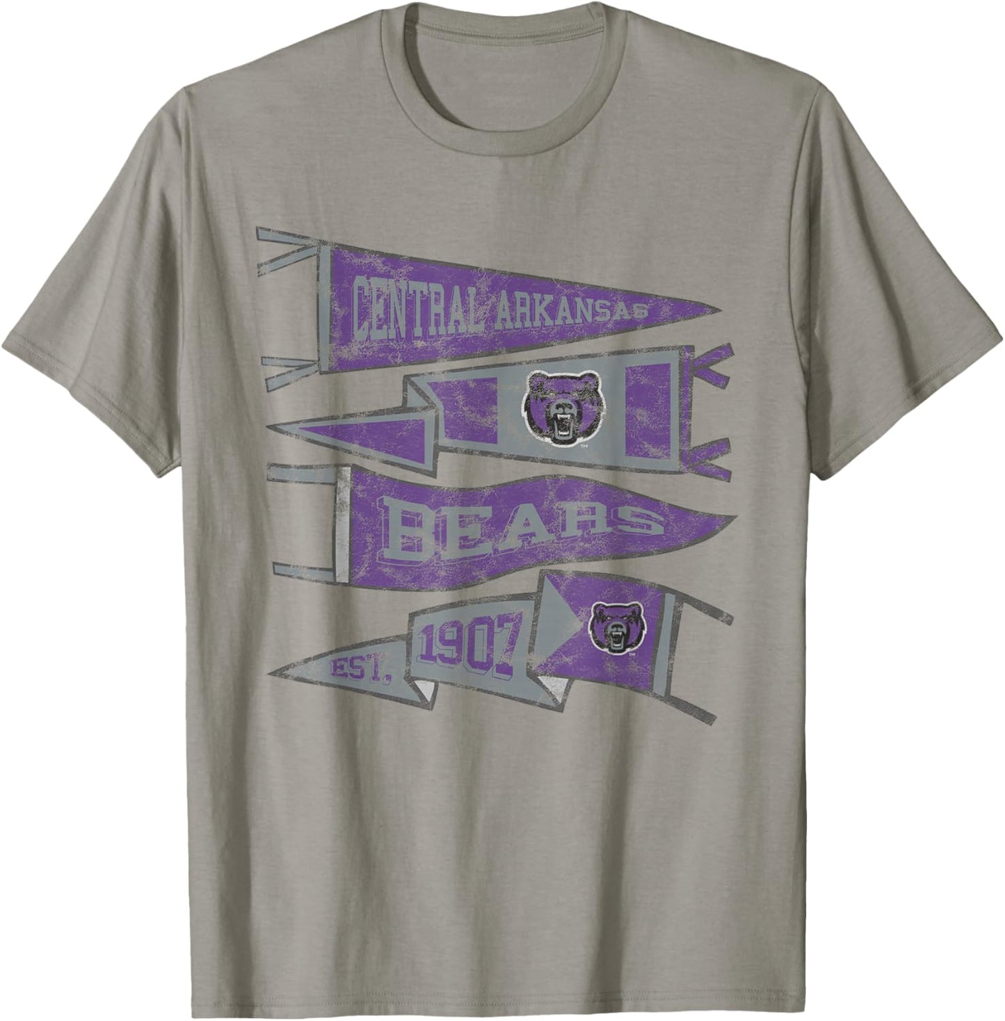 University of Central Arkansas Bears Distressed Pennants T-Shirt - T-Shirt | Sand