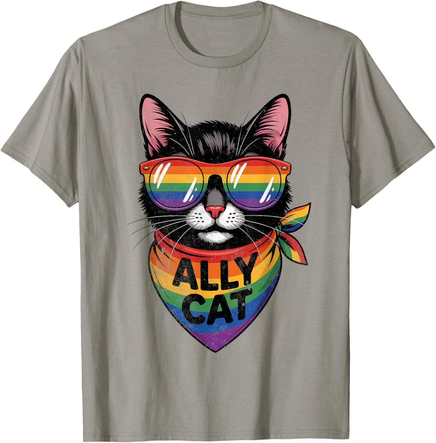 Ally Cat Pride Men Women T-Shirt - T-Shirt | Sand