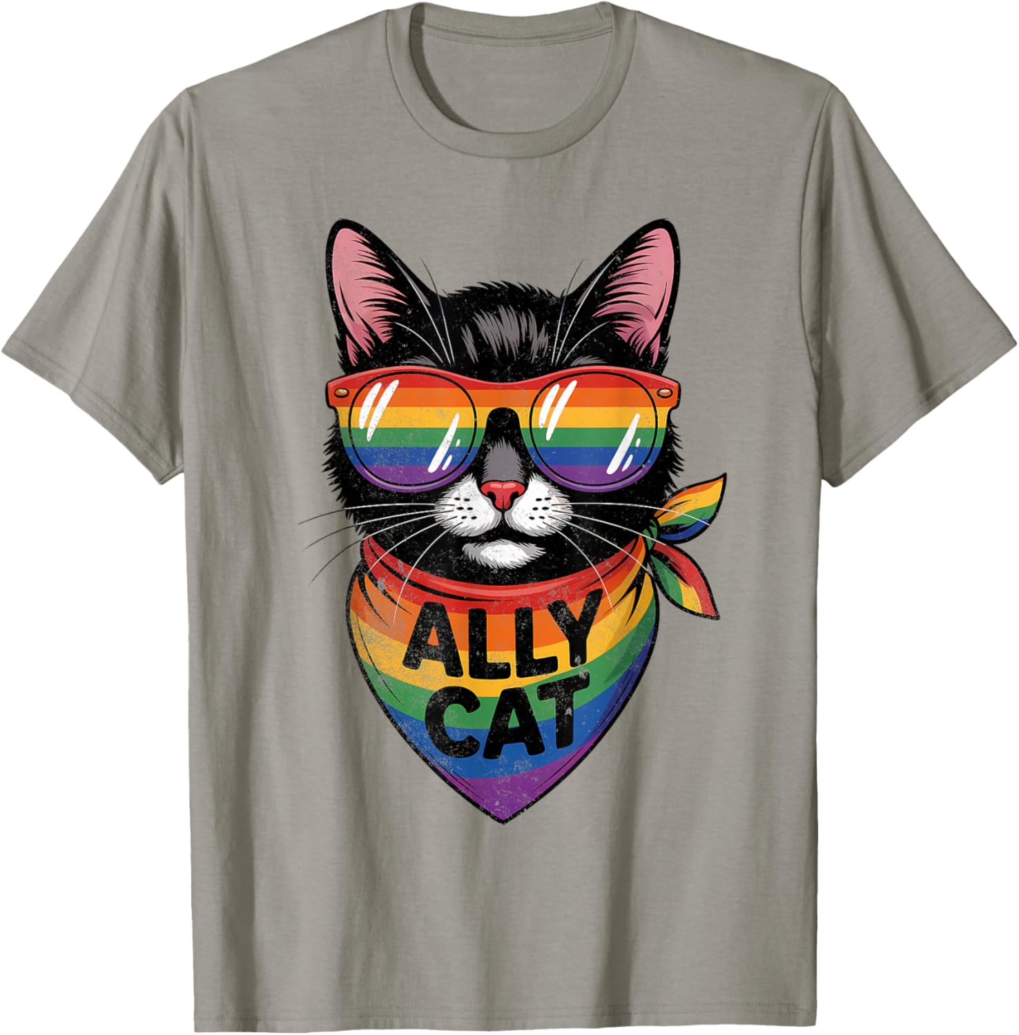 Ally Cat Pride Men Women T-Shirt - T-Shirt | Sand
