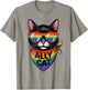 Ally Cat Pride Men Women T-Shirt - T-Shirt | Sand