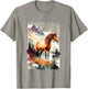 Majestic Horse In Mountain Landscape T-Shirt - T-Shirt | Sand