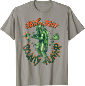 Star Wars Boba Fett Bounty Hunter Retro Font T-Shirt - T-Shirt | Sand