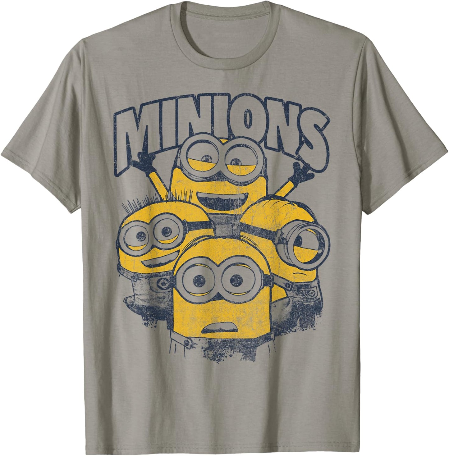 Despicable Me Minions Vintage Group Graphic T-Shirt - T-Shirt | Sand