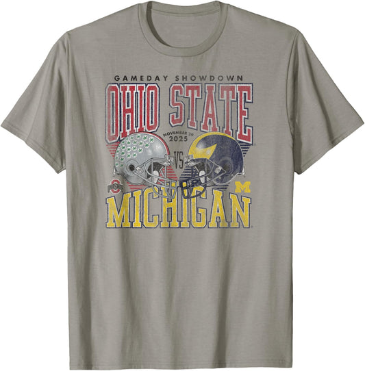 Ohio State Buckeyes vs Michigan Wolverines 2025 Vintage T-Shirt - T-Shirt | Sand