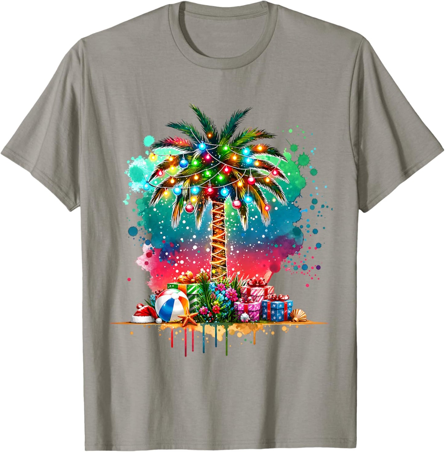 Christmas in July Palm Tree Summer Xmas Men Women Kid T-Shirt - T-Shirt | Sand