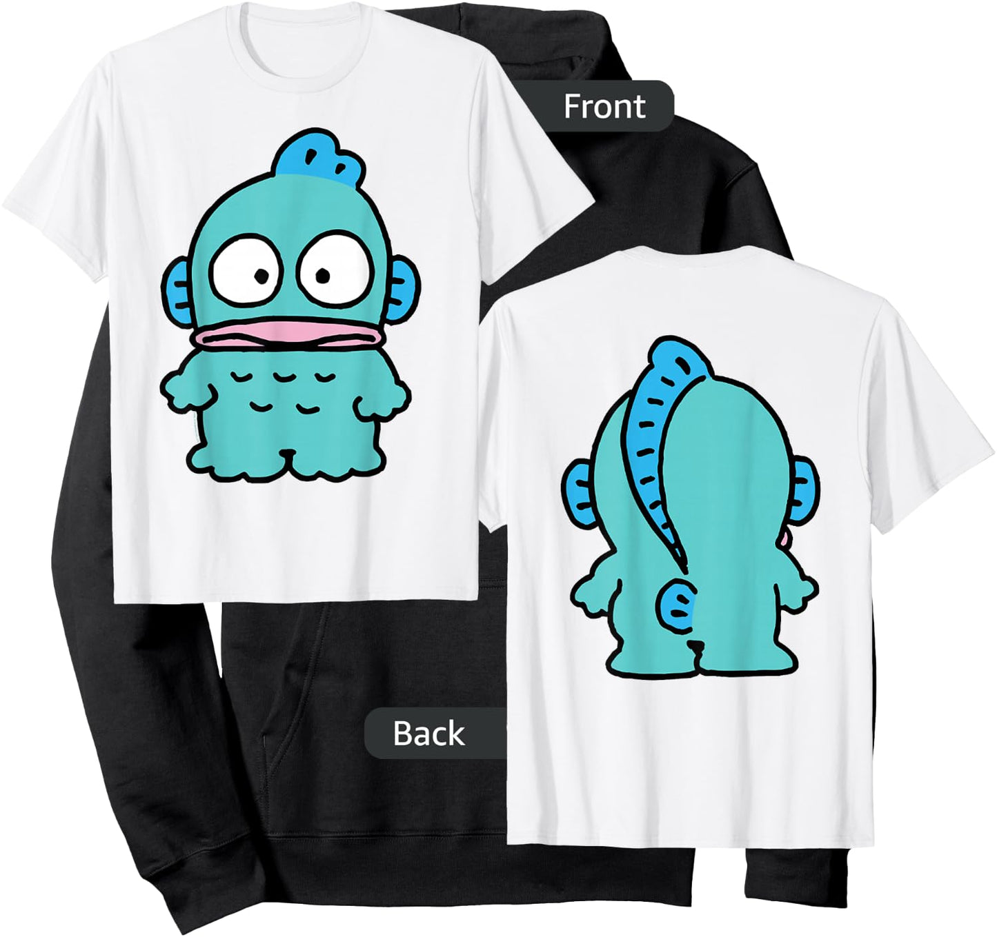 Hangyodon Front and Back Shirt Hoodie - Hoodie | Black