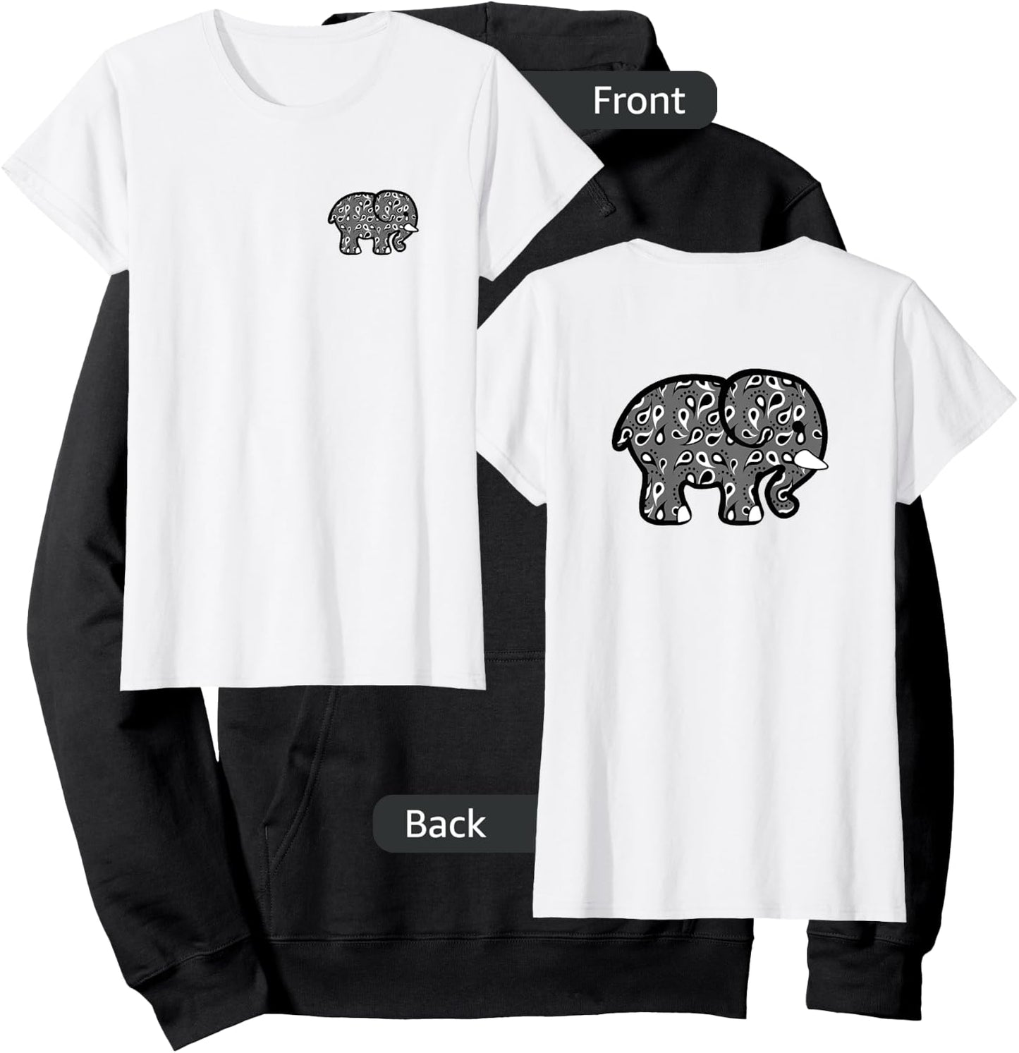 Elephant Ivory Cute Stylish Girls Gift Novelty Hoodie - Hoodie | Black