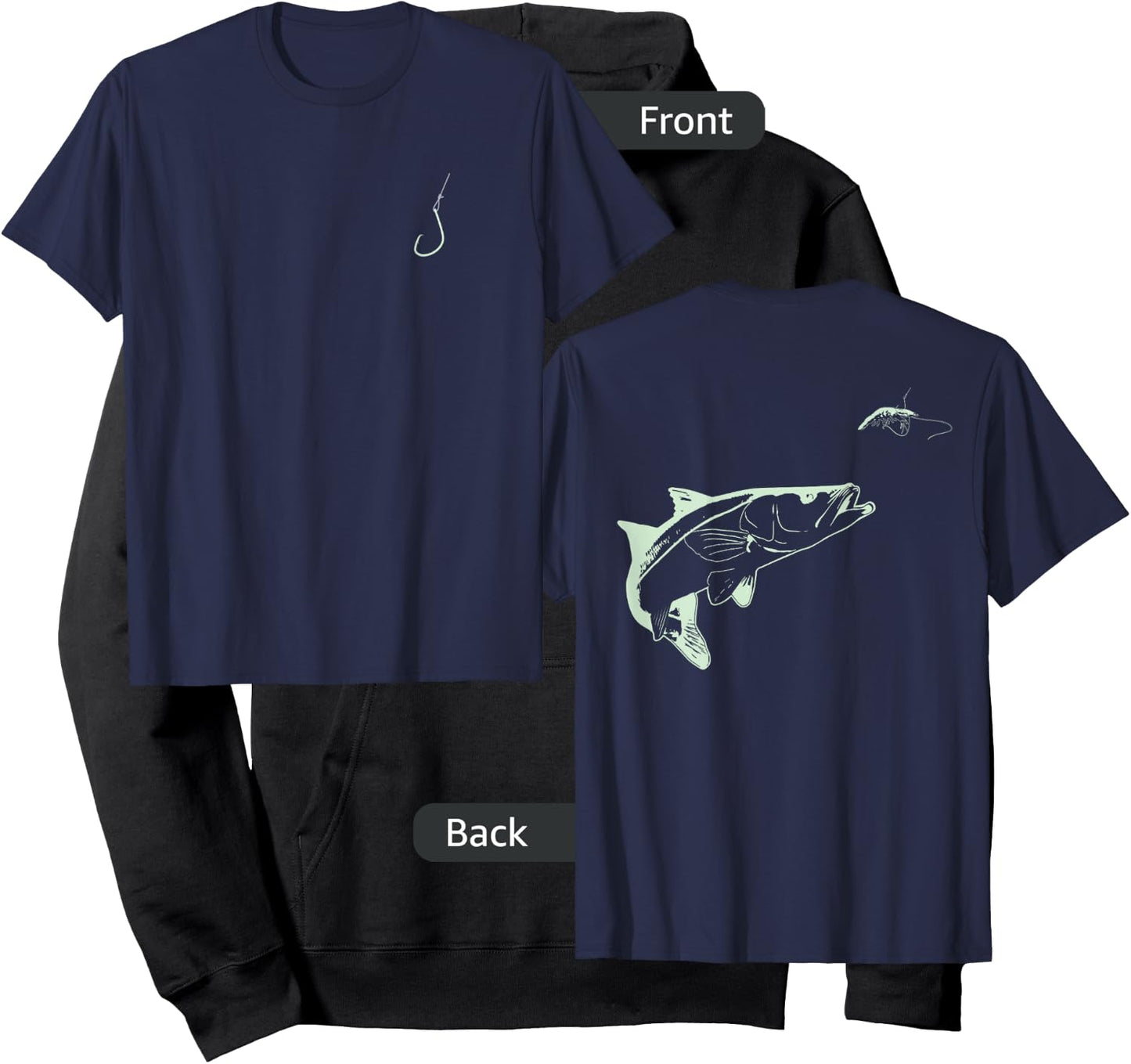 Snook Eating Shrimp Fishing Angler Hoodie - Hoodie | Black