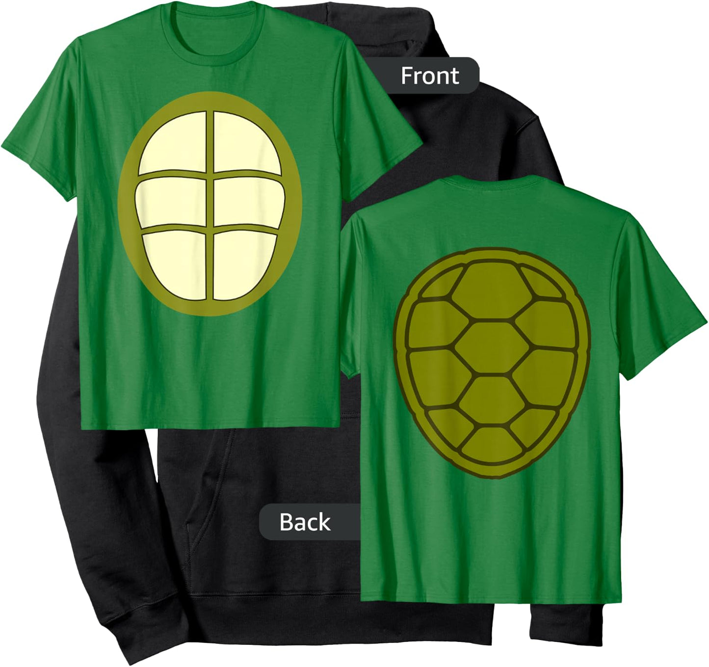 Turtle Halloween Costume 2-Sided Turtle Shell Shirt Hoodie - Hoodie | Black