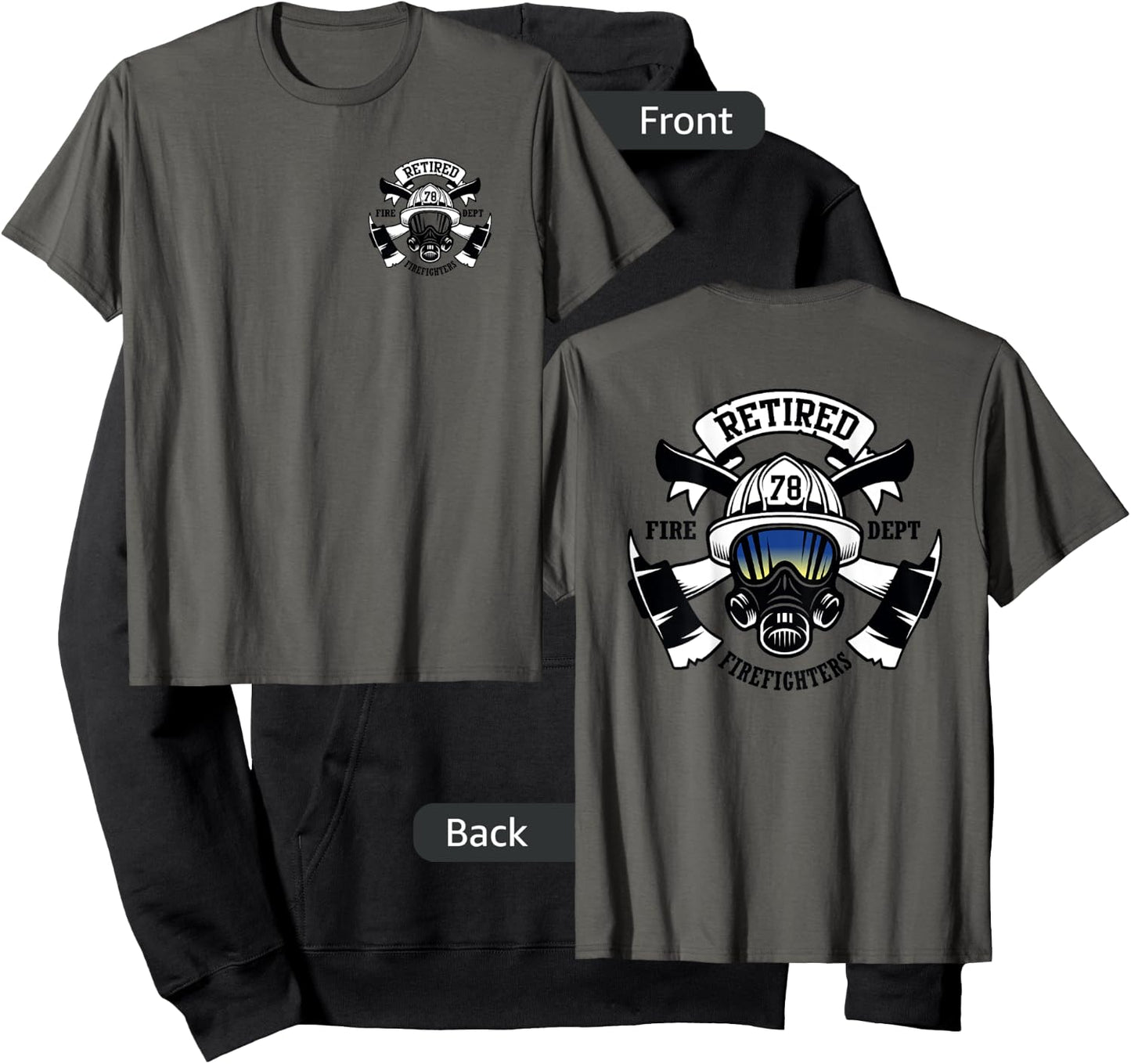 Retired Firefighters Tribute - Custom Front & Back Hoodie - Hoodie | Black