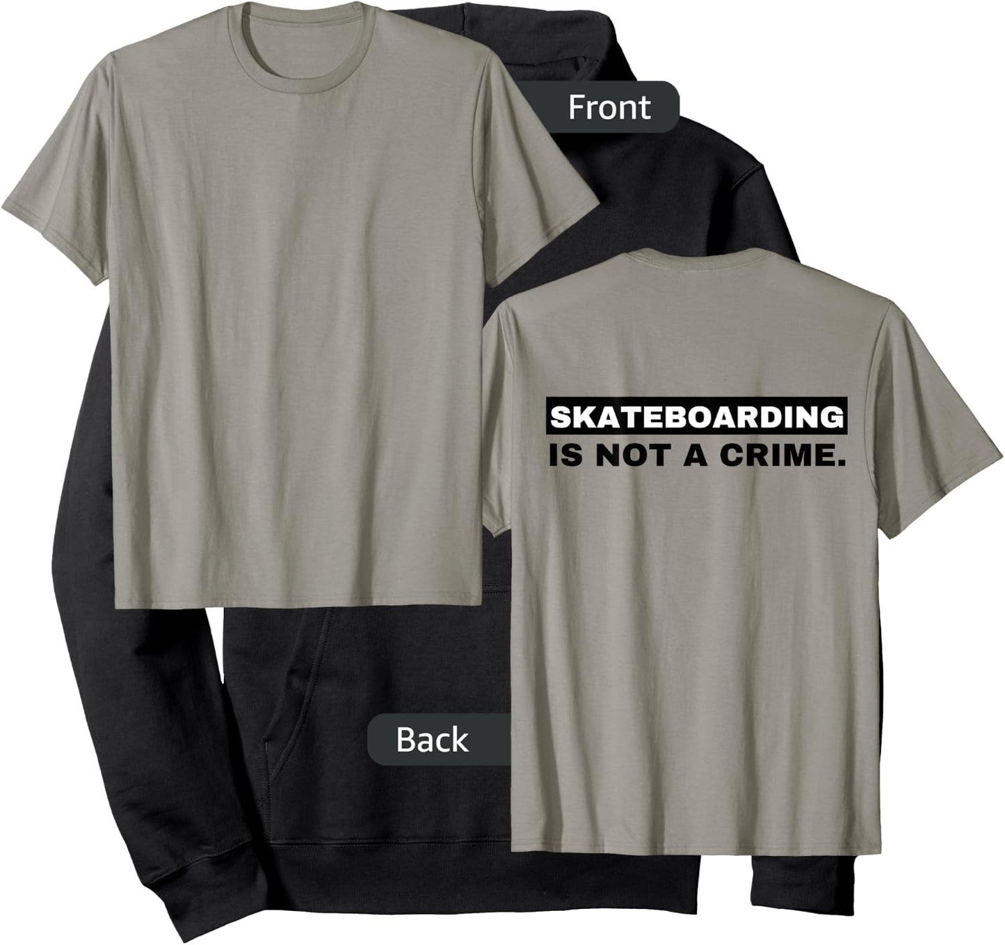 Skateboarding is Not a Crime (graphic on Back) Hoodie - Hoodie | Black