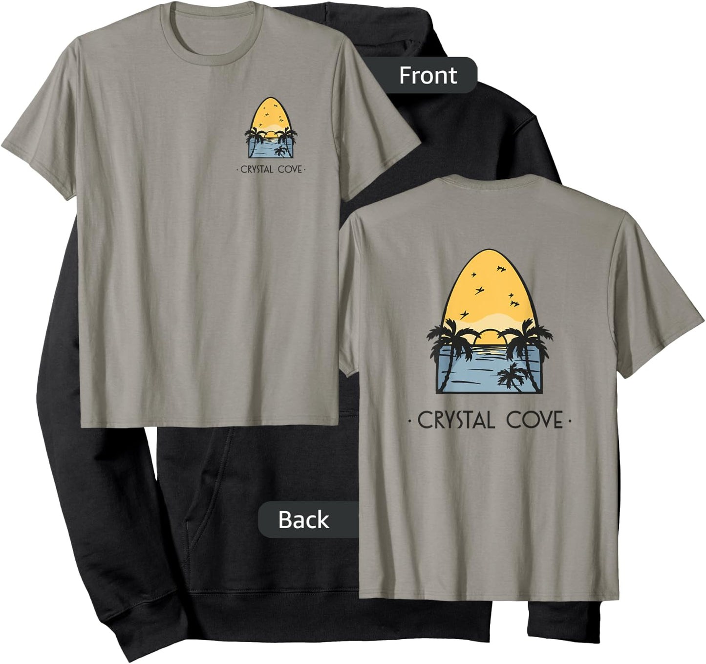 Crystal Cove Vintage Surf Hoodie - Hoodie | Black