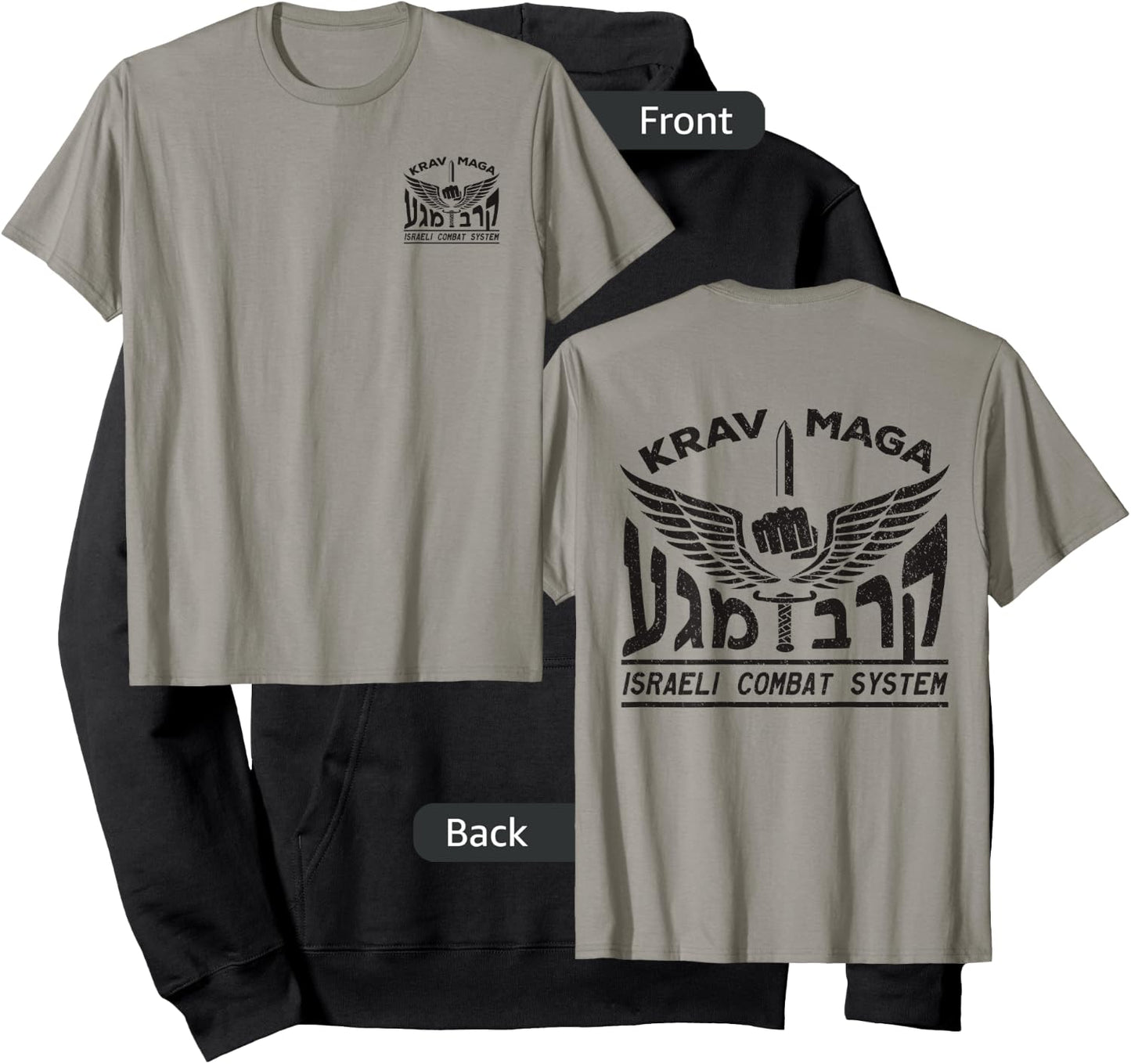 Krav MAGA Shirt Israeli Combat System IDF Front Back Hoodie - Hoodie | Black