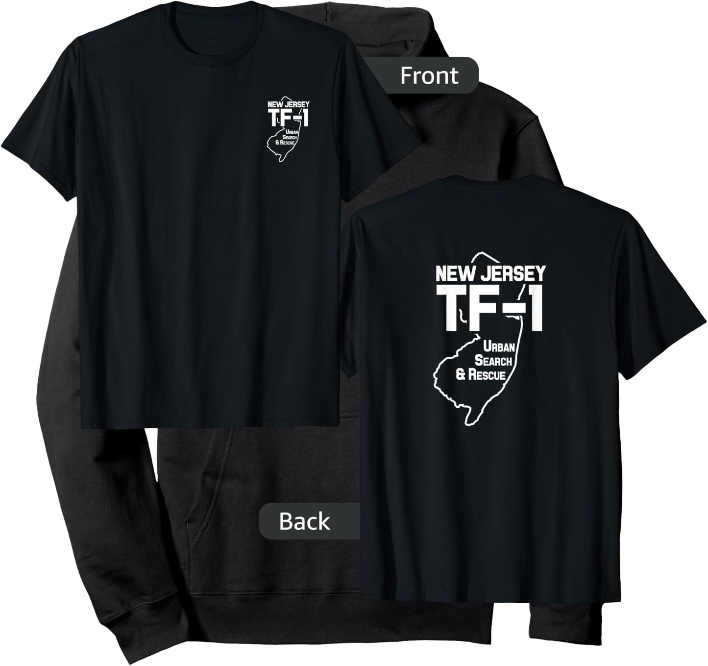Urban Search & Rescue New Jersey Task Force 1 NJ-TF1 Duty Hoodie - Hoodie | Black