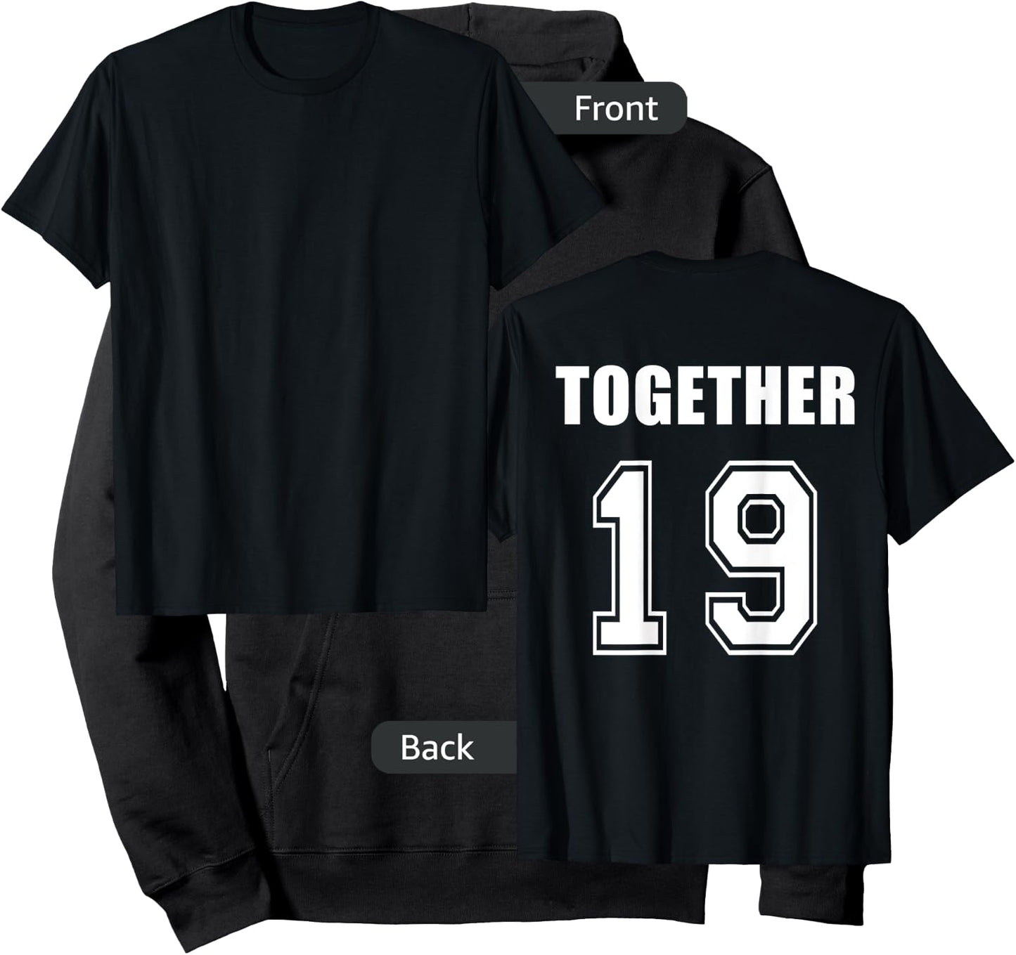 Together since 19xx- couple shirts-Lovers Shirts- King Queen Hoodie - Hoodie | Black