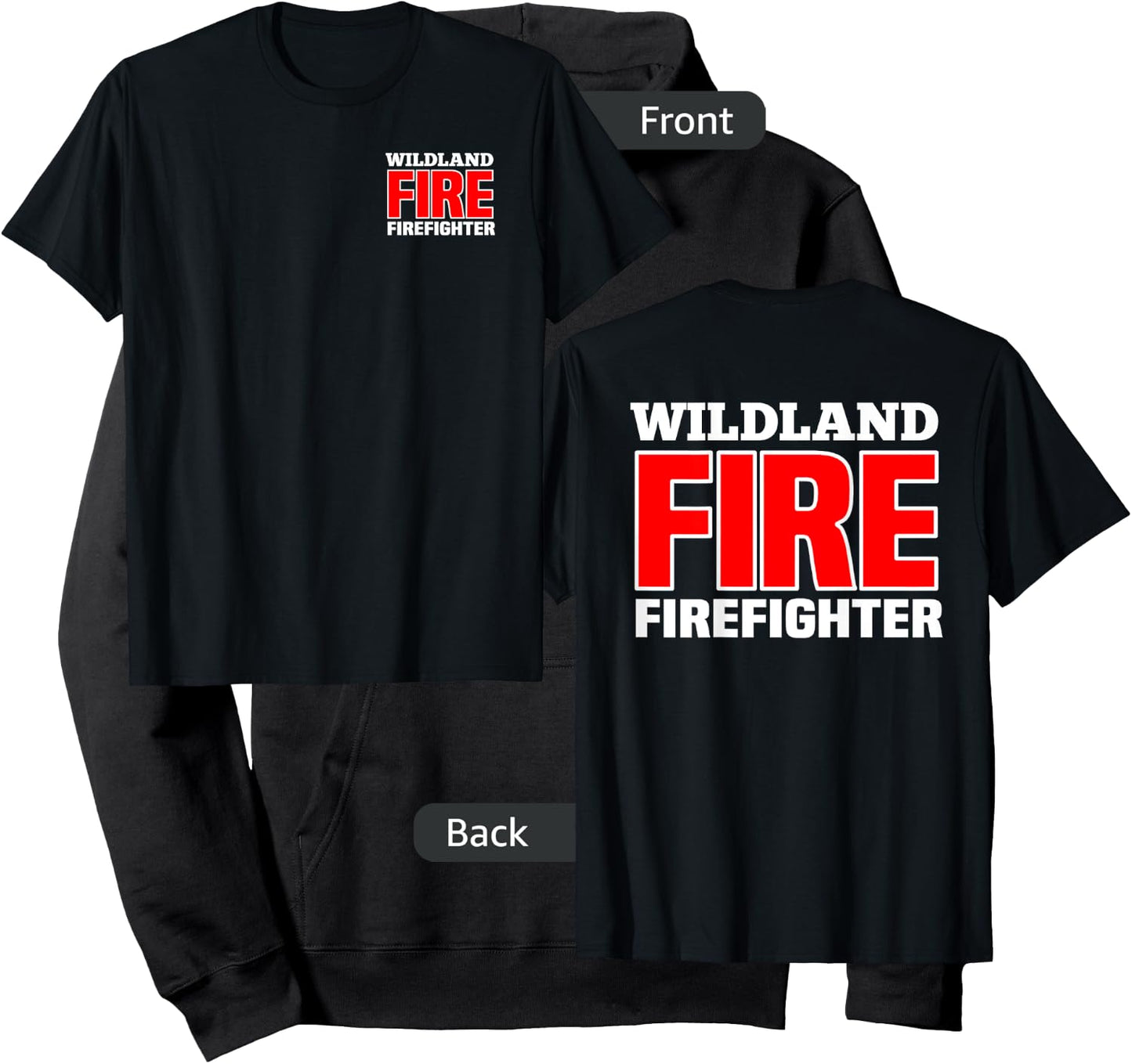 Wildland Fire Rescue Department Firefighters Firemen Uniform Hoodie - Hoodie | Black