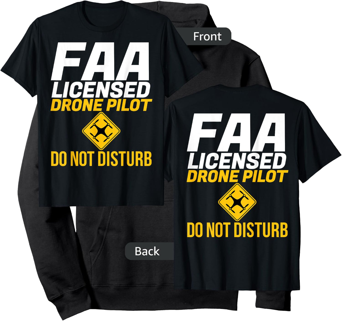 Do Not Disturb FAA Certified Drone Pilot -Front Rear Hoodie - Hoodie | Black
