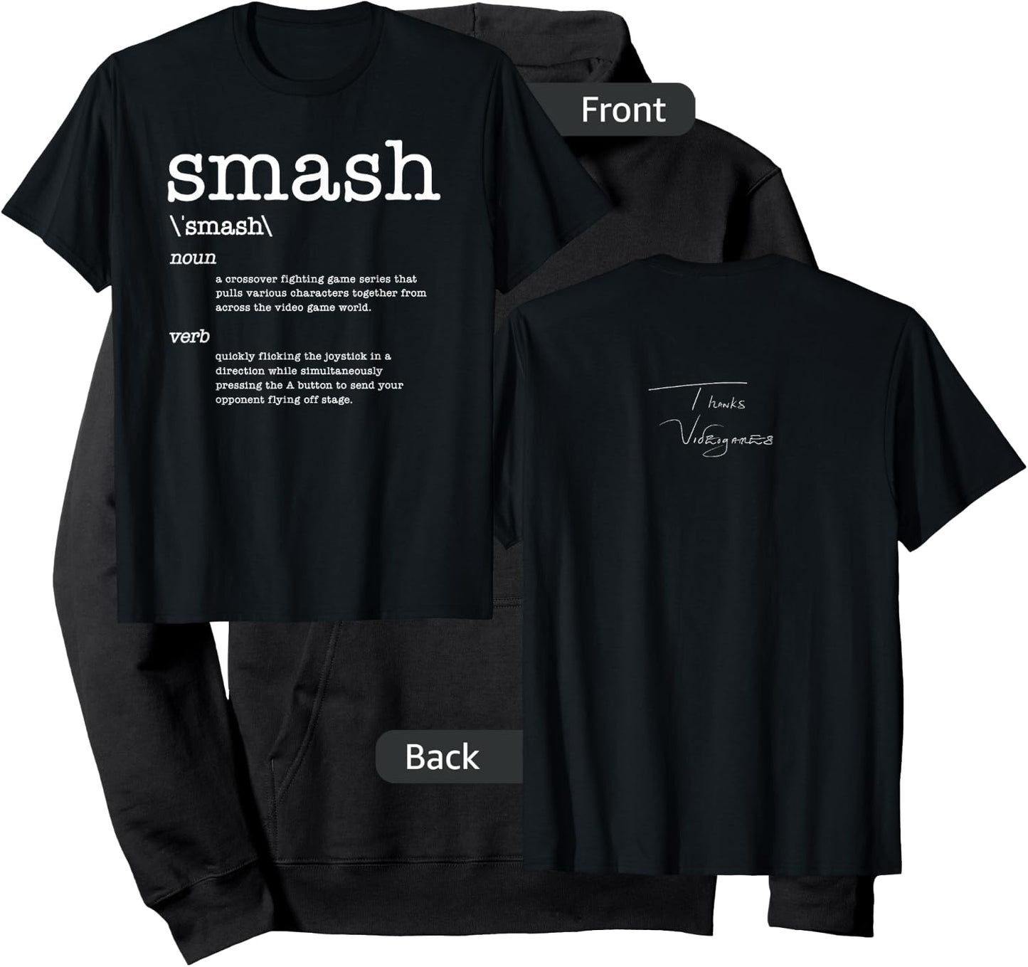 Thanks Videogames: Smash Definition Video Game Hoodie - Hoodie | Black
