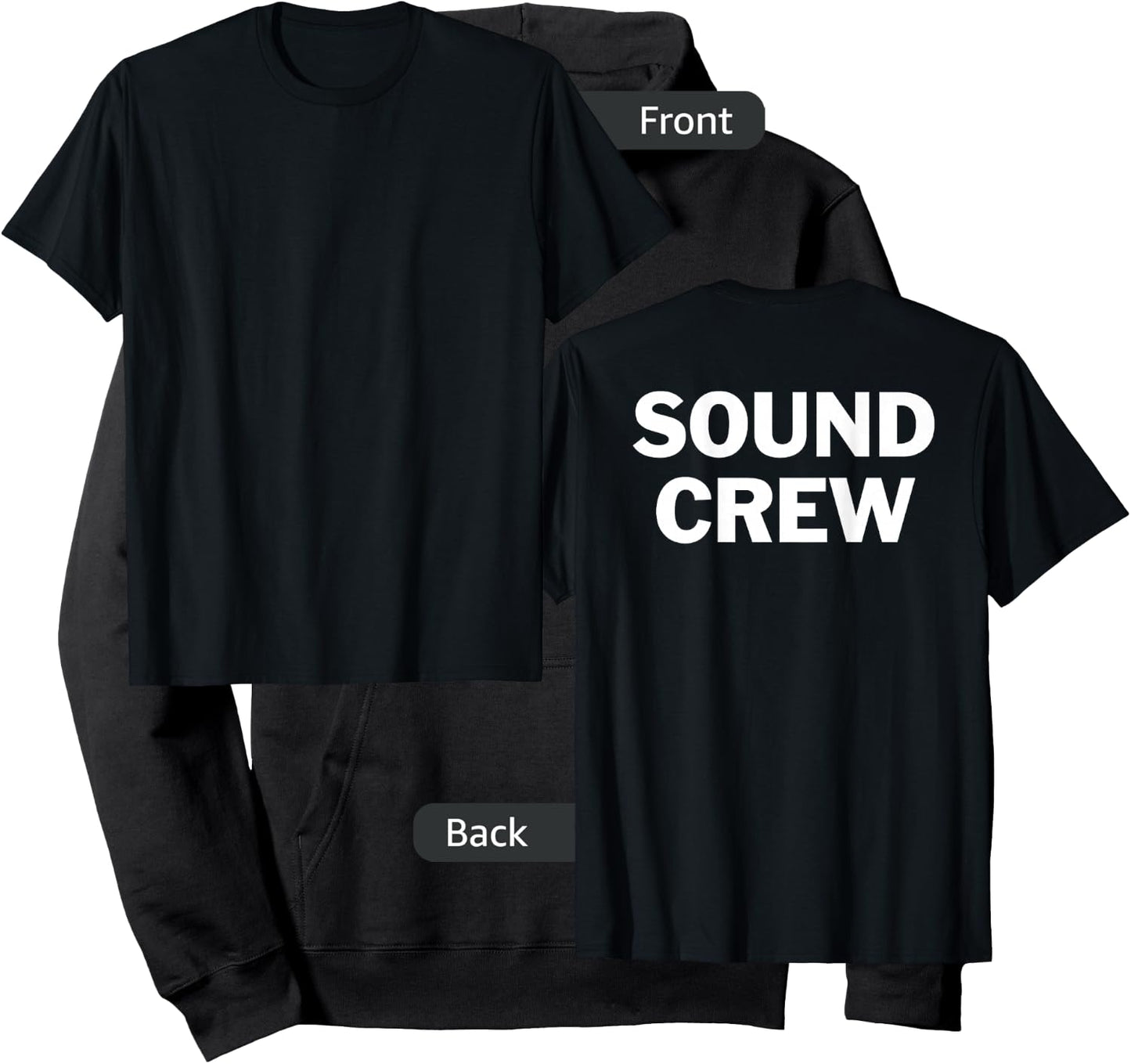 Black SOUND CREW on back t shirt Hoodie - Hoodie | Black