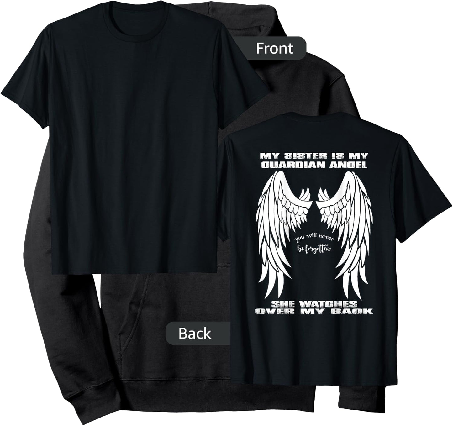 Guardian Angel Shirt - My Sister Is My Guardian Angel Hoodie - Hoodie | Black