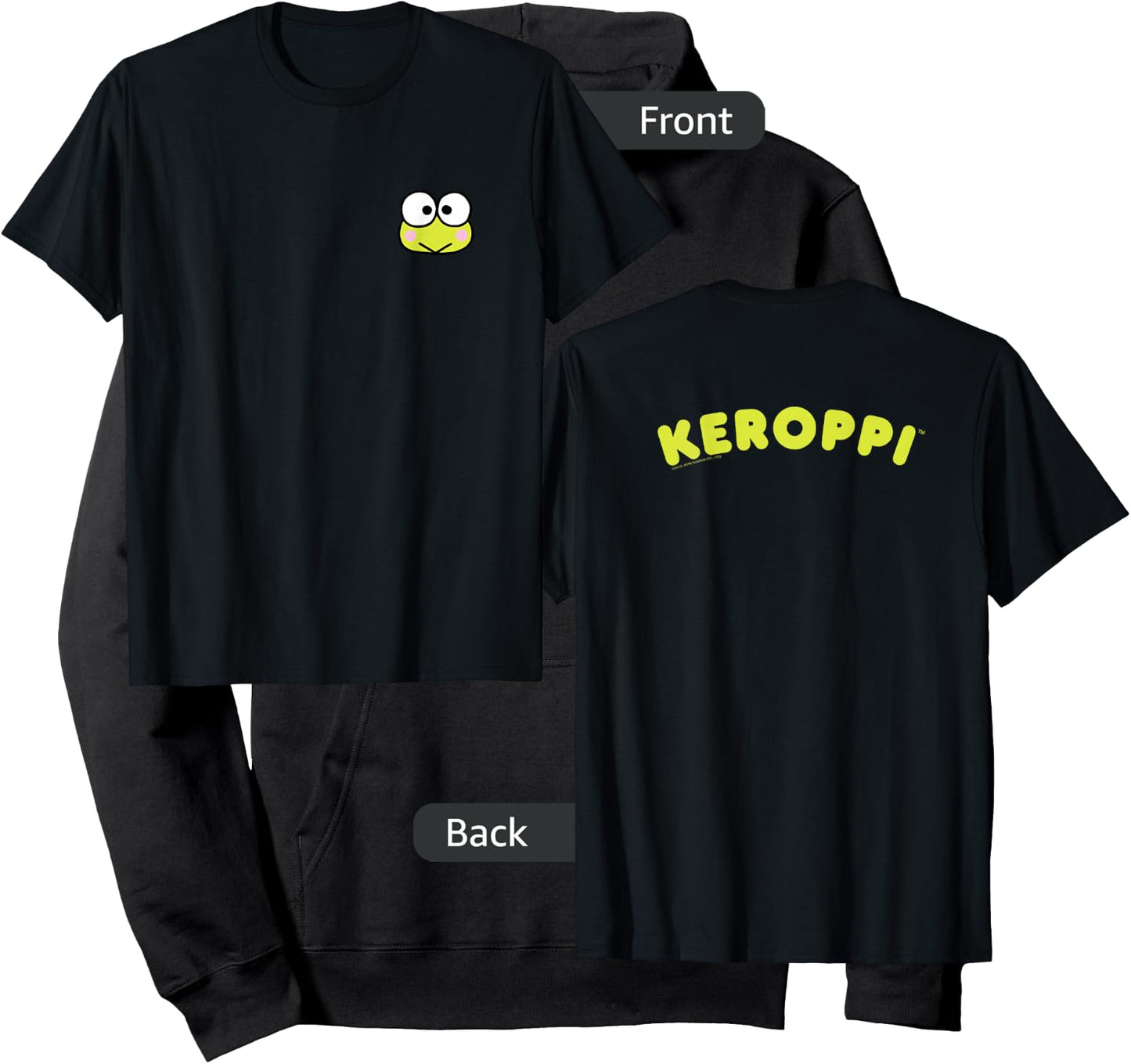 Keroppi Front and Back Logo Shirt Hoodie - Hoodie | Black